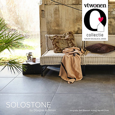 Keramische tegel vtwonen Solostone Uni Unico Antraciet 90x90x3cm