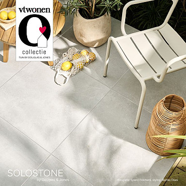 Keramische tegel vtwonen Solostone Uni Pebbles Grey 70x70x3,2cm