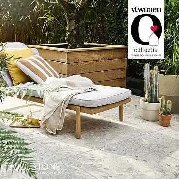 Keramische tegel vtwonen Solostone Uni Composite Mixed beige 70x70x3,2cm