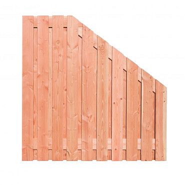 Douglas geschaafd plankenscherm 21-planks 16 mm 180x180-90cm tbv betonsysteem, recht aflopend onbeha
