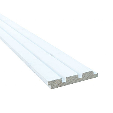 Vuren geschaafd triple profiel 2,2x14,5x400cm wit gespoten