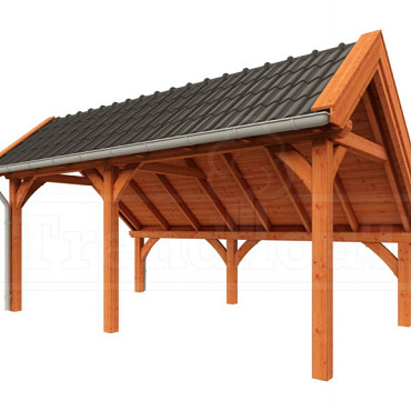 Kapschuur de Hoeve XL 5850x3800x3450mm (bxdxh) links