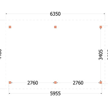 Buitenverblijf Zadeldak XL 6350x4400x4250mm (bxdxh)