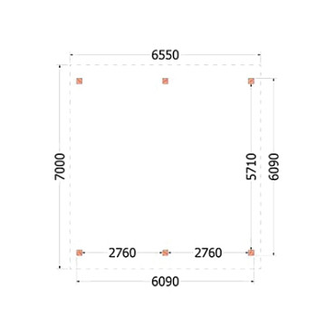 Buitenverblijf Zadeldak XXL 6550x7000x5000mm (bxdxh)
