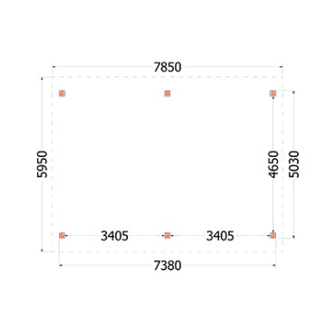 Buitenverblijf Zadeldak XXL 7850x5950x4900mm (bxdxh)