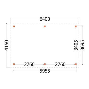Buitenverblijf Siena 6400x4150x2500mm (bxdxh)