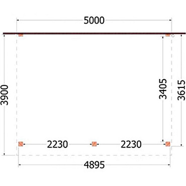 Aanbouwveranda Ancona 5000x3900x2600mm (bxdxh)