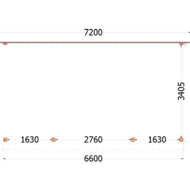 Aanbouwveranda Lucca 7200x3900x2600mm (bxdxh)