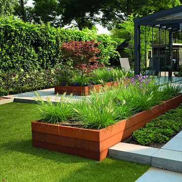 Bloembak Modulair Corten 150x90x28cm