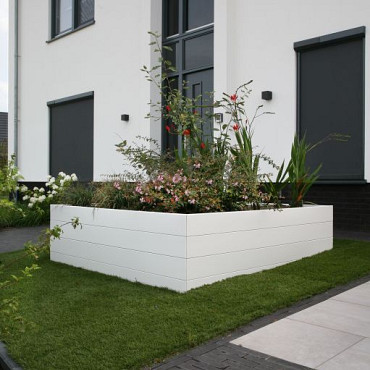 Bloembak Modulair Wit (RAL9016) fijnstructuur 150x30x42cm