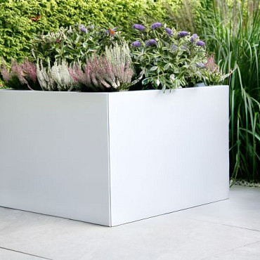 Bloembak vlak - Wit (RAL9016) fijnstructuur 90x90x60cm