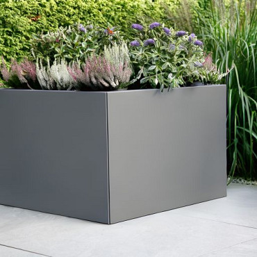 Bloembak vlak - Antraciet (RAL7016) fijnstructuur 90x90x60cm