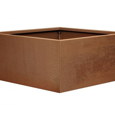 Bloembak vlak - 90x90x40 cm Corten