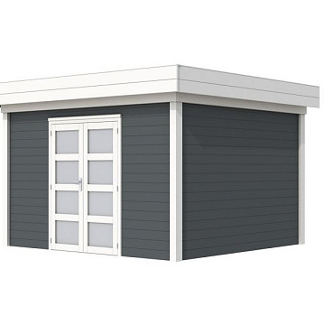 Vuren Topvision Premium Parelhoen 400x300cm wanden wit en basis lichtgrijs