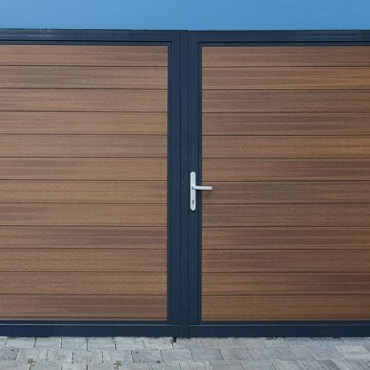 Boston maatwerk Dubbele poort groot max (B) 400cm (H) 200cm incl insteekslot