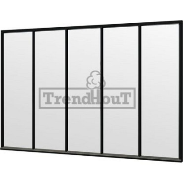 Steel Look raam 3405x2200mm zwart module E-01