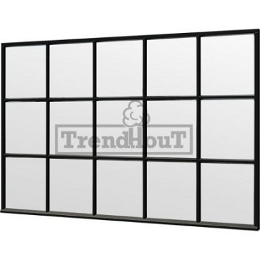 Steel Look raam 3405x2200mm zwart module E-03