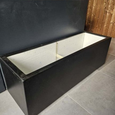 CARREZ met bodem 1200x400x400mm Polyester (PB25.2) RAL9005 gitzwart| OP=OP