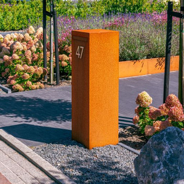 Brievenbus Corten - NOX 350x350x1200 (NOC1.2)