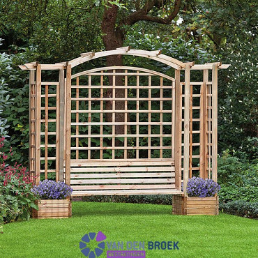 Pergola toog incl. bloembakken en bank  287x54x270 cm