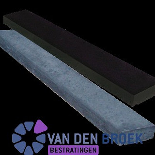 muurafdekband vlak 25x100x5 glad grijs