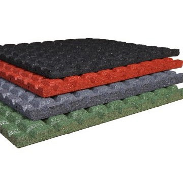 Aslon® SBR rubbertegel 1000x1000x25 mm groen valhoogte 0.8 meter