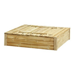 Zandbak Tom met deksel/zitbank 120x120x30cm