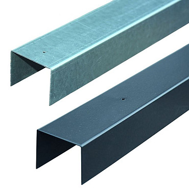 Afdekkap U-Profiel 50mm 180cm zwart gepoedercoat t.b.v. tuinscherm/3-planks
