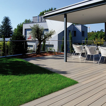 WPC 22,5x210mm Fiberdeck Premium | massief | 2-zijdig Light Grey 400cm
