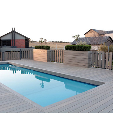 WPC 22,5x210mm Fiberdeck Premium | massief | 2-zijdig Light Grey 400cm