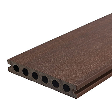 WPC 22,5x210mm Fiberdeck Premium | ronde kamer | 2-zijdig | Ipé | 400cm
