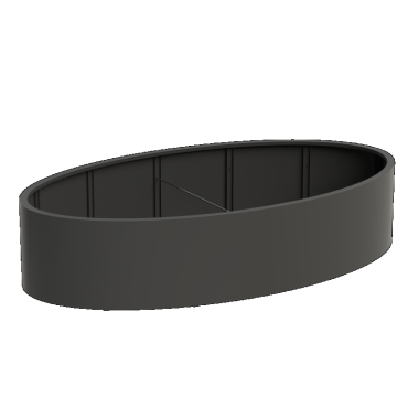 ELLIPSE met bodem 2800x1600x400mm Aluminium (AEL2)