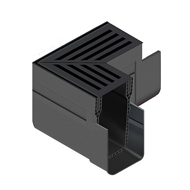 ACO SlimLine hoekstuk incl. zwart alu rooster