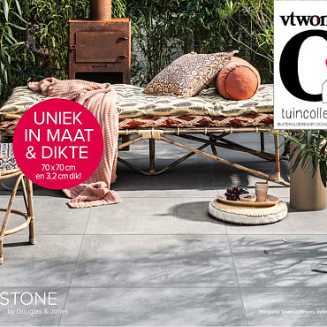 Keramische tegel vtwonen Solostone Uni Beton Taupe 70x70x3,2cm