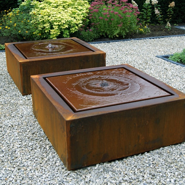 Corten Watertafel 800x800x400mm Corten 3mm (CB13)