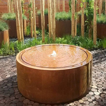 Corten Watertafel ROND 1200x750mm Corten 3mm (CBR2)