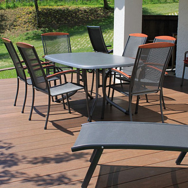 WPC 22,5x210mm Fiberdeck Premium | ronde kamer | 2-zijdig | Ipé | 400cm