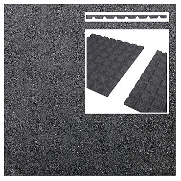 Aslon® SBR rubbertegel 1000x1000x40 mm grijs valhoogte 1.45 meter