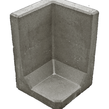 L-Element hoek 40x40x40cm Grijs