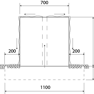 Waterblok  700x700x700mm Aluminium 4mm (AWB1)