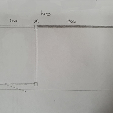 OPRUIMING -- Overkapping douglas 604x322cm (dakmaat) inclusief berging