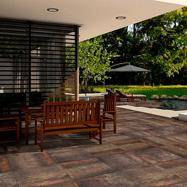 GeoCeramica® 60x60x4cm Corten Steel