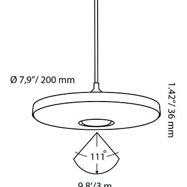 Opbouwlamp DISC PENDANT BLACK 100-230V
