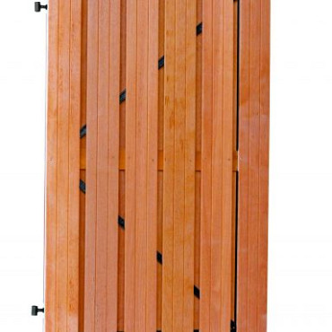 Hardhouten plankendeur 100x180cm op zwart stalen frame