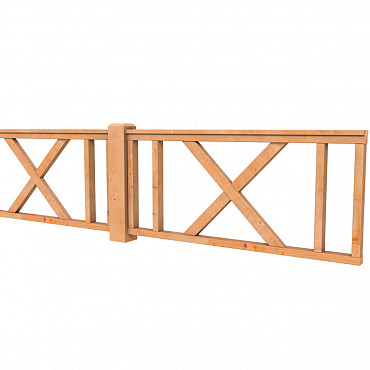 Hekwerk met kruis Douglas type D 328,5x73cm kleurloos geïmpregneerd