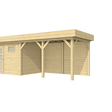 Vuren Topvision Premium Bonte Kraai 300x250cm en luifel 400cm kleurloos geïmpregneerd