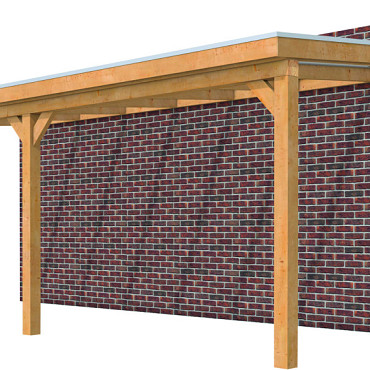 Veranda Excellent 700 Vuren 712x310cm dakplaten helder wit gespoten