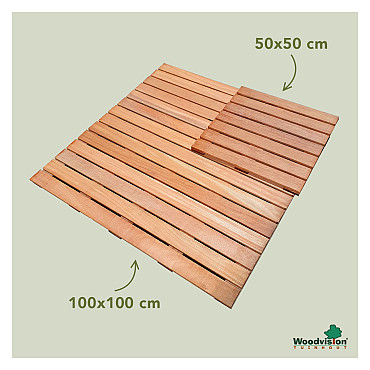 Hardhouten tuintegel 100x100cm