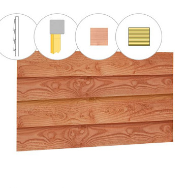 Zweeds Rabat douglas enkelzijdige wand B 228,5x224cm onbehandeld