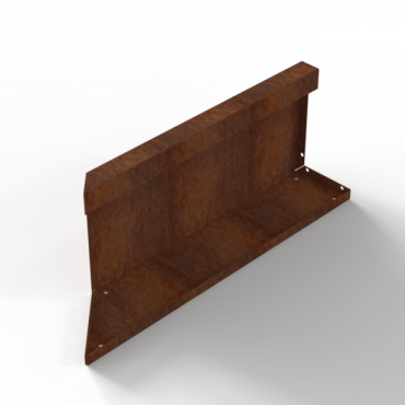 Bloembak Module+ Inwendig hoekpaneel-Rechts (C) Corten 60x28cm